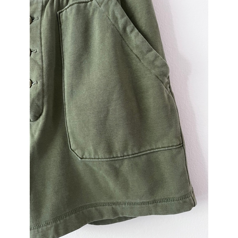 Alex Mill Ambrose Cotton Fleece Shorts in Army Green High Rise size large - Picture 11 of 16